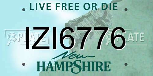 IZI6776 New Hampshire License Plate