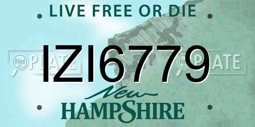IZI6779 New Hampshire License Plate