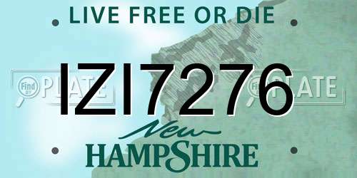 IZI7276 New Hampshire License Plate