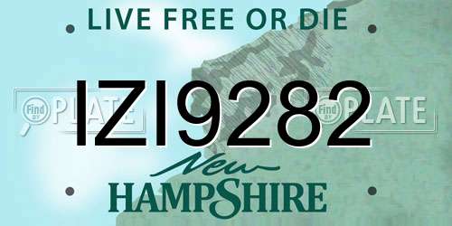 IZI9282 New Hampshire License Plate