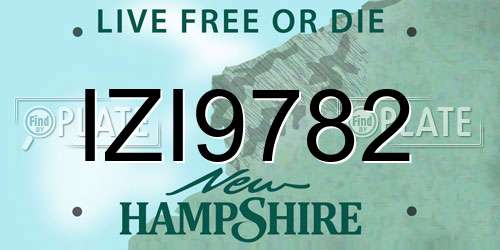 IZI9782 New Hampshire License Plate
