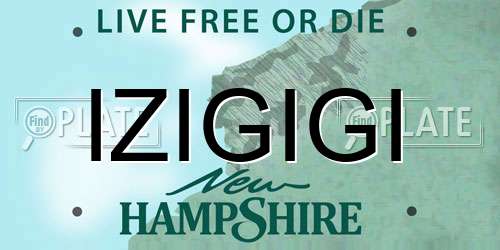 IZIGIGI New Hampshire License Plate