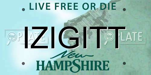 IZIGITT New Hampshire License Plate