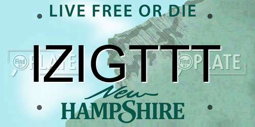 IZIGTTT New Hampshire License Plate