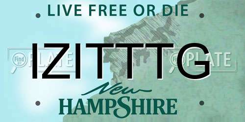 IZITTTG New Hampshire License Plate