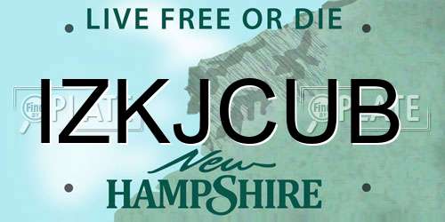 IZKJCUB New Hampshire License Plate