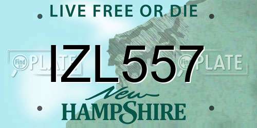 IZL557 New Hampshire License Plate