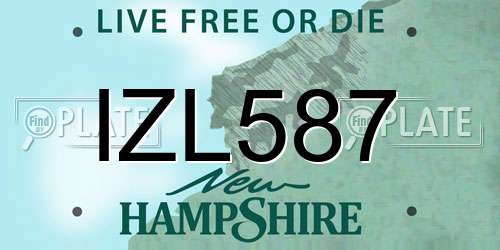IZL587 New Hampshire License Plate