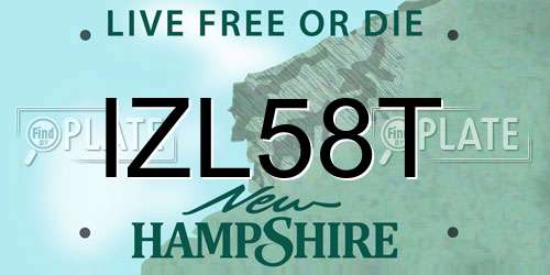 IZL58T New Hampshire License Plate