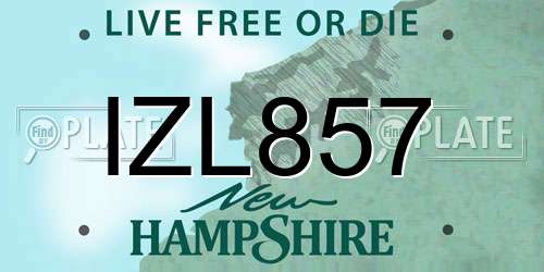 IZL857 New Hampshire License Plate