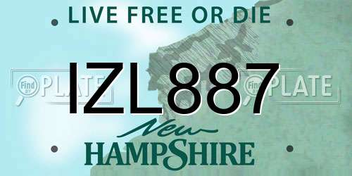 IZL887 New Hampshire License Plate