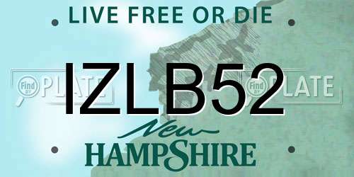 IZLB52 New Hampshire License Plate
