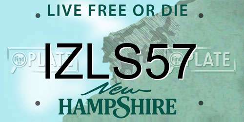 IZLS57 New Hampshire License Plate