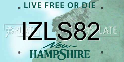 IZLS82 New Hampshire License Plate