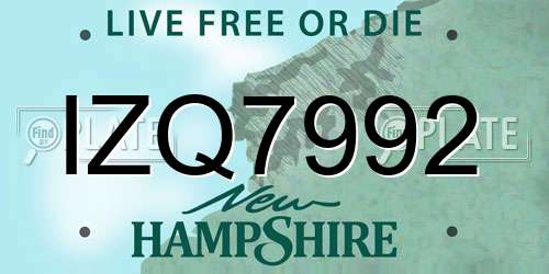 IZQ7992 New Hampshire License Plate