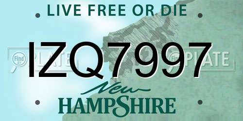 IZQ7997 New Hampshire License Plate