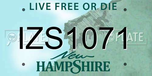 IZS1071 New Hampshire License Plate