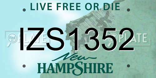 IZS1352 New Hampshire License Plate