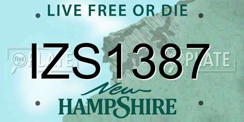 IZS1387 New Hampshire License Plate