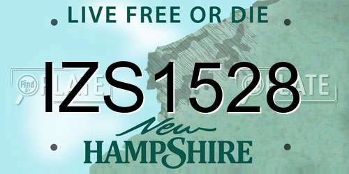 IZS1528 New Hampshire License Plate