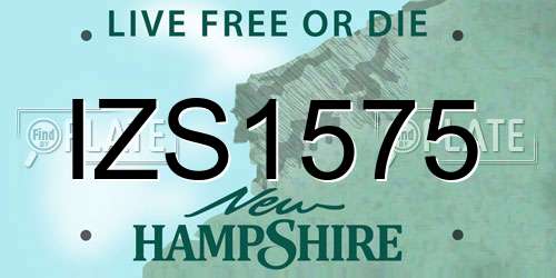 IZS1575 New Hampshire License Plate