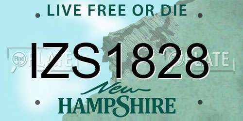 IZS1828 New Hampshire License Plate