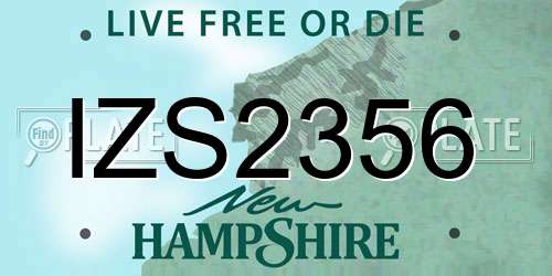 IZS2356 New Hampshire License Plate