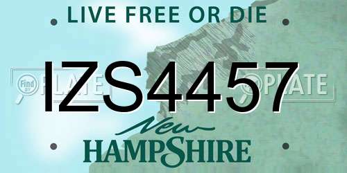 IZS4457 New Hampshire License Plate