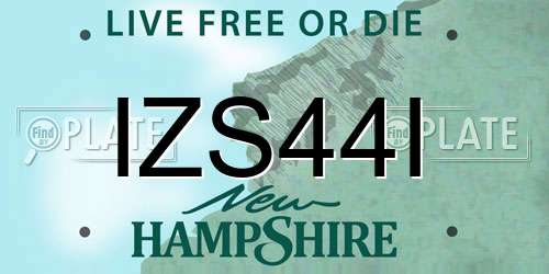 IZS44I New Hampshire License Plate