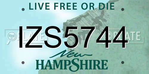IZS5744 New Hampshire License Plate