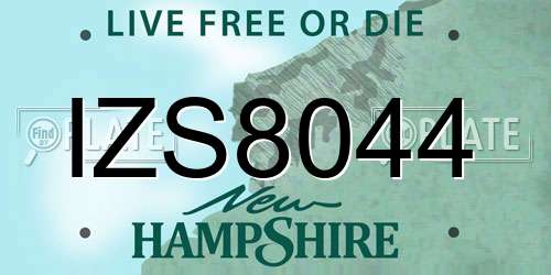 IZS8044 New Hampshire License Plate