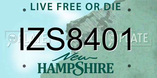 IZS8401 New Hampshire License Plate