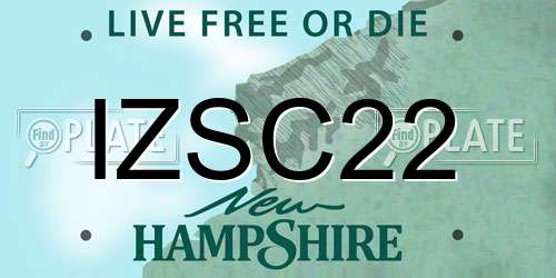 IZSC22 New Hampshire License Plate