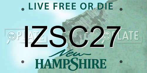 IZSC27 New Hampshire License Plate