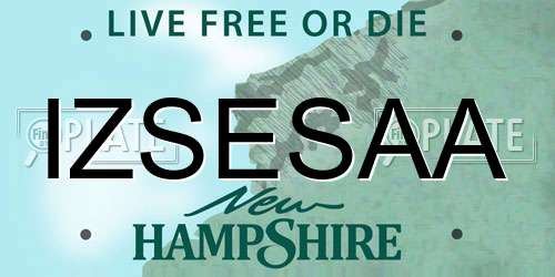 IZSESAA New Hampshire License Plate