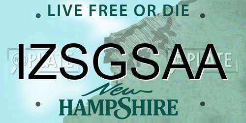 IZSGSAA New Hampshire License Plate
