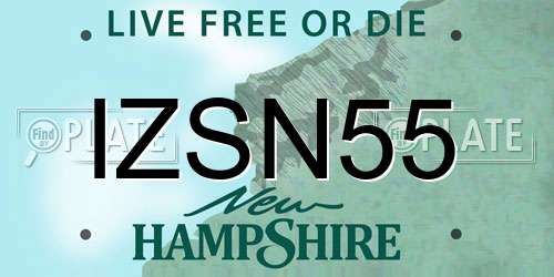 IZSN55 New Hampshire License Plate