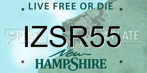 IZSR55 New Hampshire License Plate