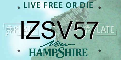 IZSV57 New Hampshire License Plate