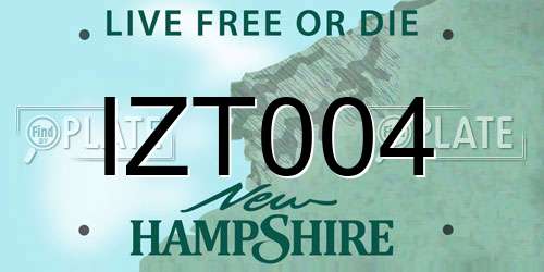 IZT004 New Hampshire License Plate