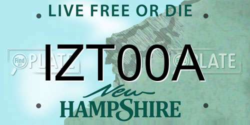 IZT00A New Hampshire License Plate