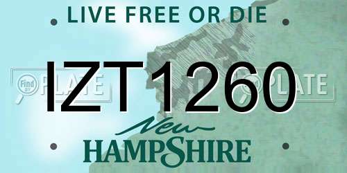 IZT1260 New Hampshire License Plate