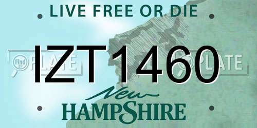 IZT1460 New Hampshire License Plate