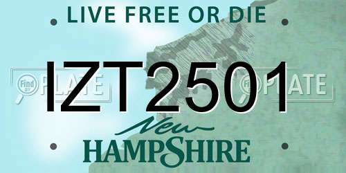 IZT2501 New Hampshire License Plate