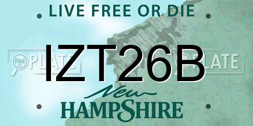 IZT26B New Hampshire License Plate