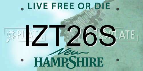 IZT26S New Hampshire License Plate