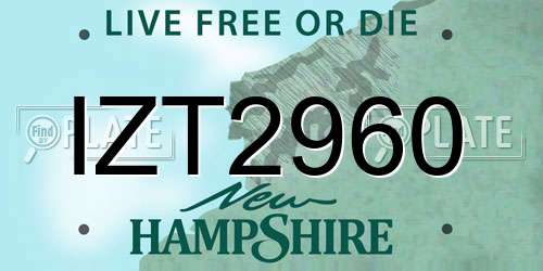 IZT2960 New Hampshire License Plate