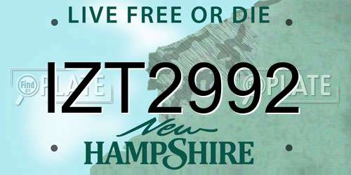 IZT2992 New Hampshire License Plate