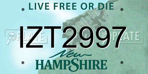 IZT2997 New Hampshire License Plate