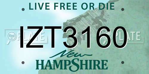 IZT3160 New Hampshire License Plate